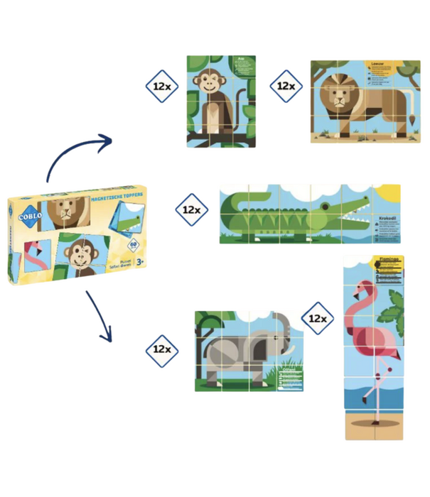 Coblo Coblo - Magnetische Toppers - Dieren (60-delig)