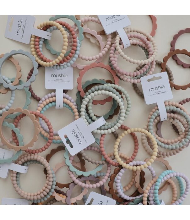 Mushie Mushie Pearl Bracelet Bijtring - Mellow, Terracotta & Periw (set van 3) - Copy