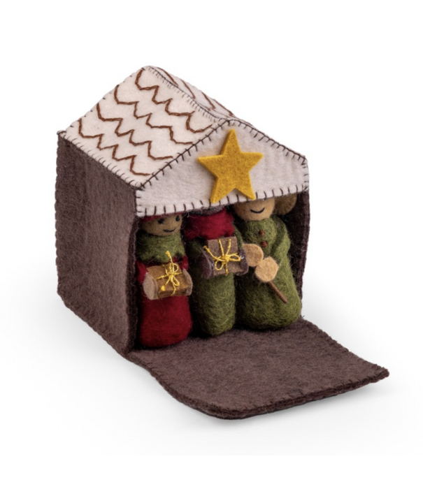 Sjaal met Verhaal Sjaal met Verhaal - Kerststal Rood-Groen