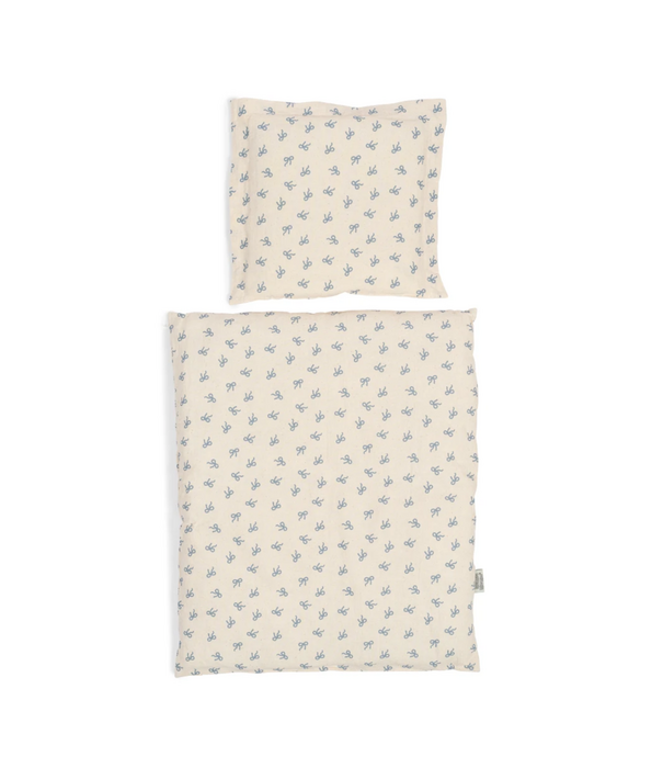 Mamamemo Mamamemo - Poppen Bed Set - Blauwe Strik (50 cm)