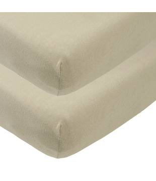 Ledikant Jersey Hoeslaken Taupe || 2-pack
