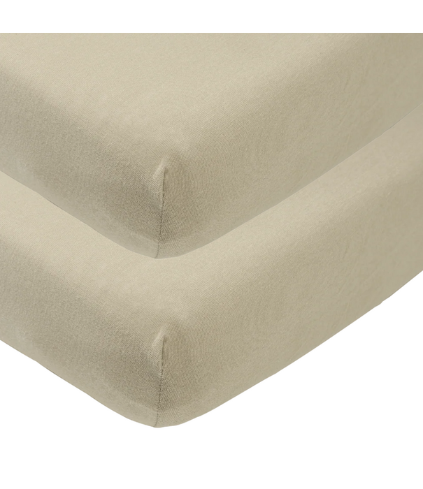 Meyco Meyco - Ledikant Jersey Hoeslaken Taupe || 2-pack