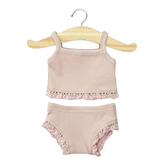 Minikane - Poppen Kledingset - Hemdje & Onderbroek Oud Roze met Kant (pop 34 cm)