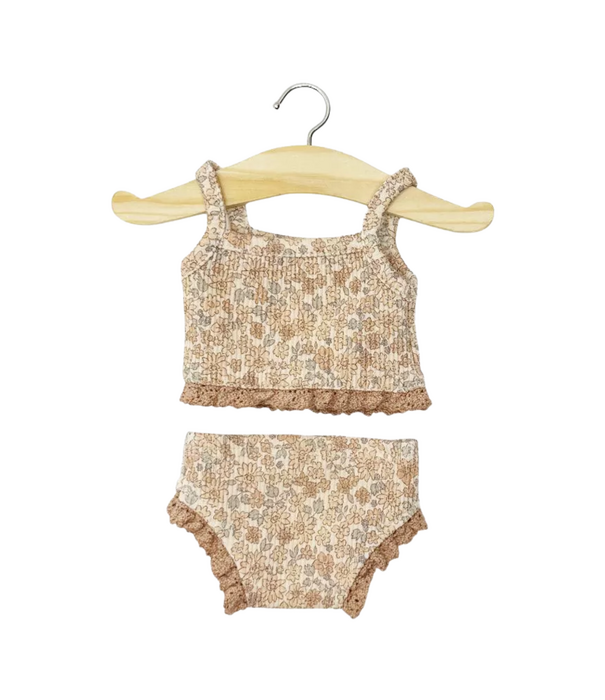 Minikane Minikane - Poppen Kledingset - Hemdje & Onderbroek Bloemetjes met Kant (pop 34 cm)