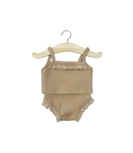 Poppen Kledingset - Geribbelde Rand Hemdje & Onderbroek Katoen