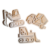 Kiddi - Vulvormen Set Bouwvoertuigen (3-delig)