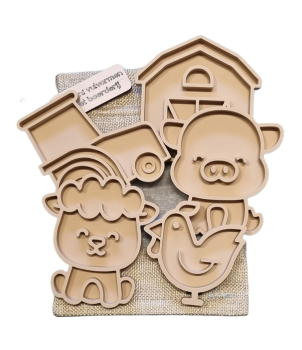 Kiddi Kiddi - Mini Vulvormen Set Boerderij (5-delig)