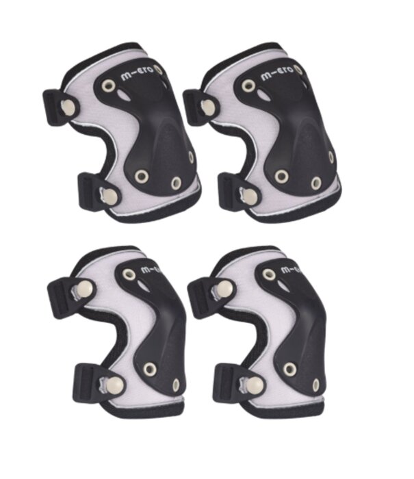 Micro Micro - Knie- en Elleboogbeschermers - Zwart/Refecterend