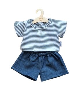 Poppen Kledingset -  Broek & Shirt - Icy Jeans Gestreept
