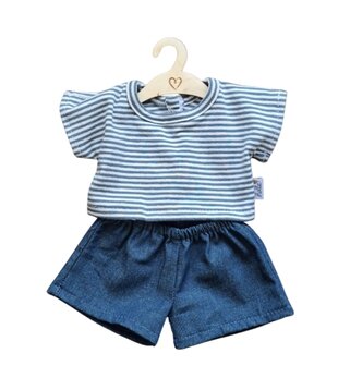 Poppen Kledingset -  Broek & Shirt - Icy Jeans Gestreept