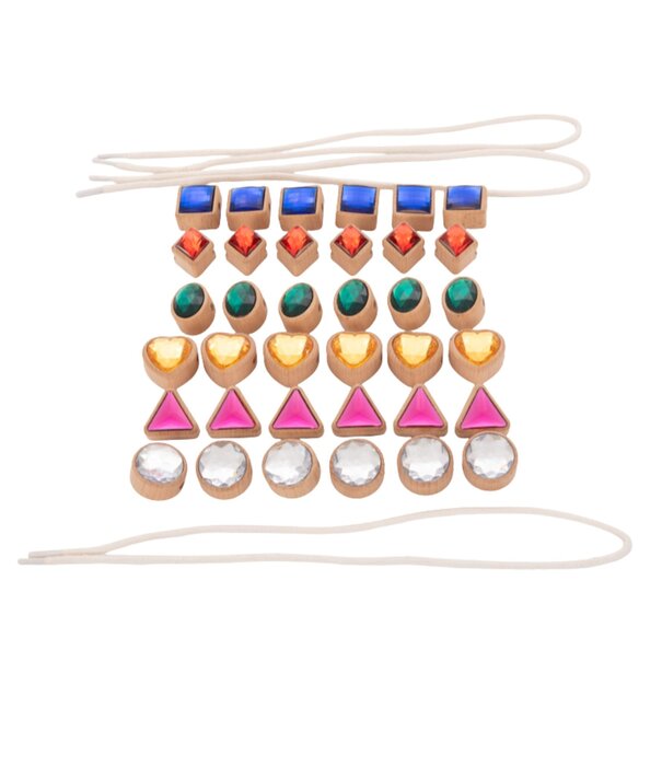 TickiT TickiT - Houten Vormen Glitterstenen Rijgkralen (39-delig)