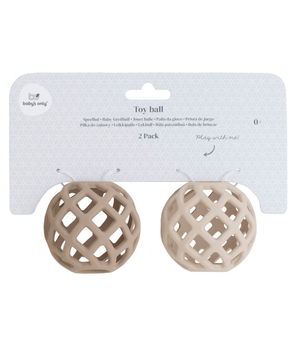 Baby's Only Baby's Only - Grijpbal Clay & Warm Linen | 2-pack