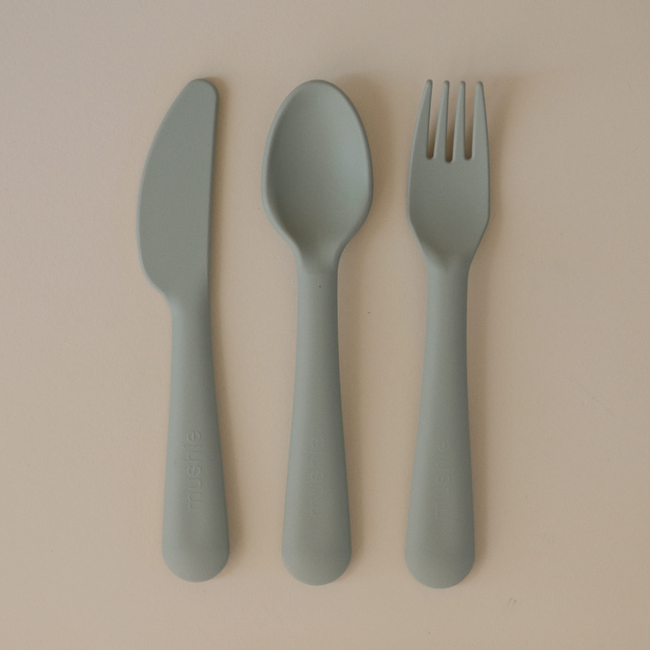 Mushie - Bestekset - Sage (3-delig)