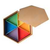 Grennn - Speelbak Mandigo met Inlegdriehoeken en deksel Regenboog (8-delig)