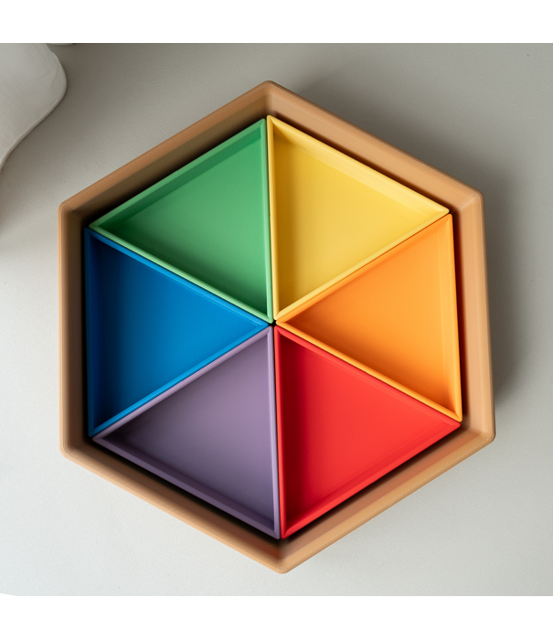 Grennn - Mandigo Inlegdriehoeken Set Regenboog (6-delig)