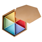 Grennn - Speelbak Mandigo met Inlegdriehoeken en deksel Pastel (8-delig)