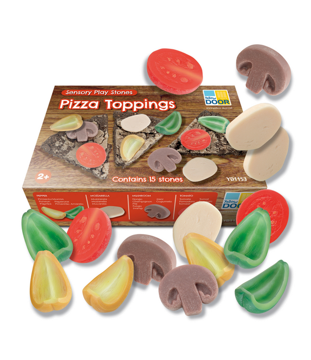 Yellow Door Yellow Door - Sensorische Speelstenen Pizza Toppings (15-delig)