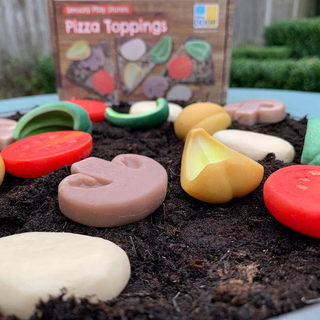 Yellow Door - Sensorische Speelstenen Pizza Toppings (15-delig)