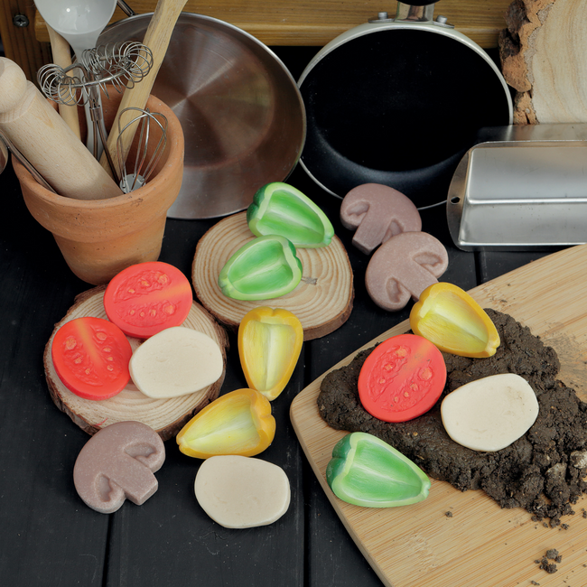 Yellow Door - Sensorische Speelstenen Pizza Toppings (15-delig)