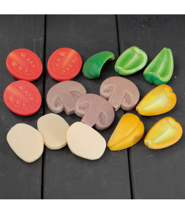 Yellow Door Yellow Door - Sensorische Speelstenen Pizza Toppings (15-delig)