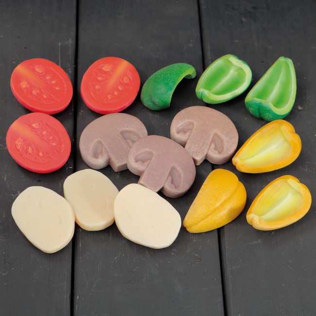 Yellow Door - Sensorische Speelstenen Pizza Toppings (15-delig)