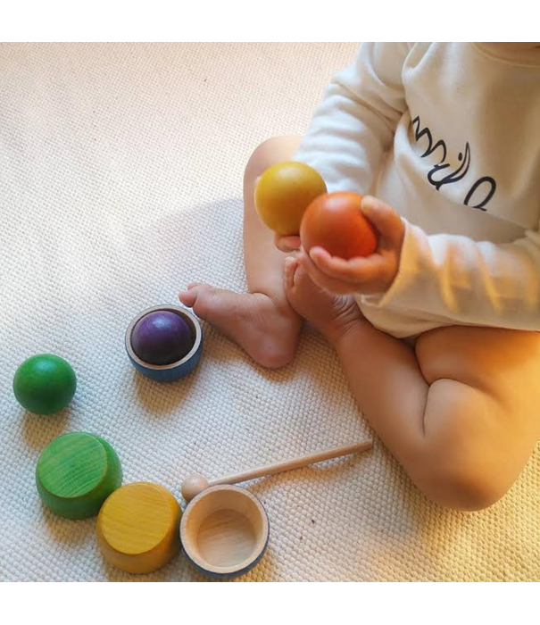 Grapat Grapat - Houten Kommetjes en Ballen (18-delig)