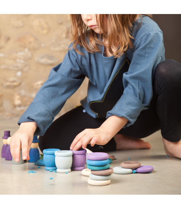 Grapat Grapat Houten Nins met Bakjes, Ringen & Schijven - Winter (27-delig)