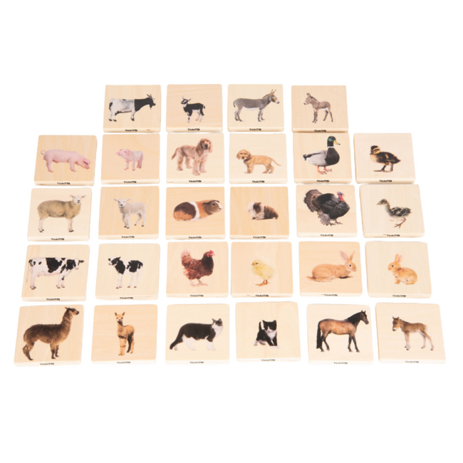 Tickit - Houten Dieren Match Spel (28-delig)