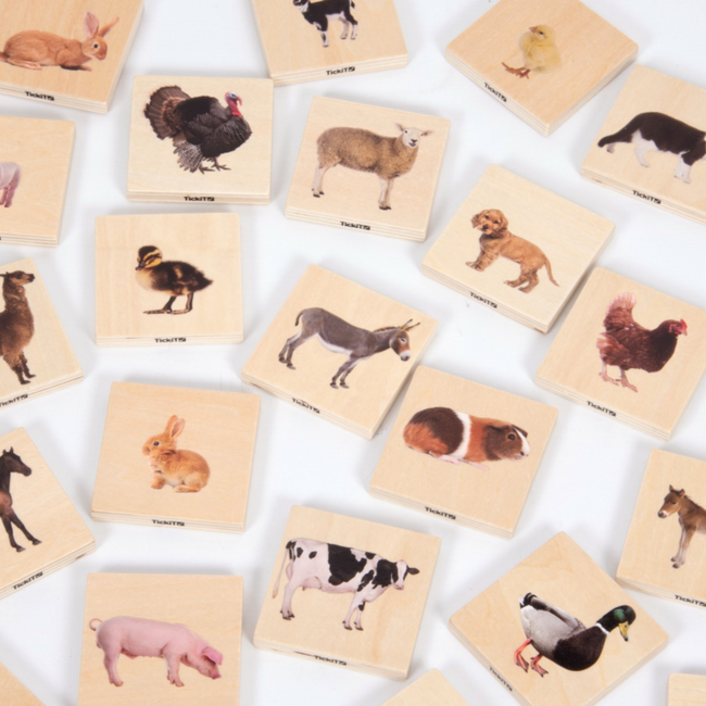 Tickit - Houten Dieren Match Spel (28-delig)