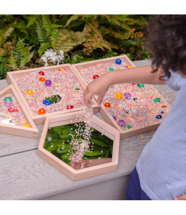 TickiT Tickit - Houten Vormen Spiegeltray's (4-delig)