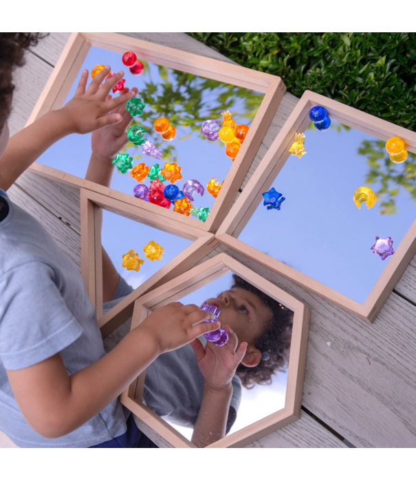 TickiT Tickit - Houten Vormen Spiegeltray's (4-delig)