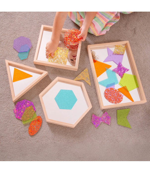 TickiT Tickit - Houten Vormen Spiegeltray's (4-delig)