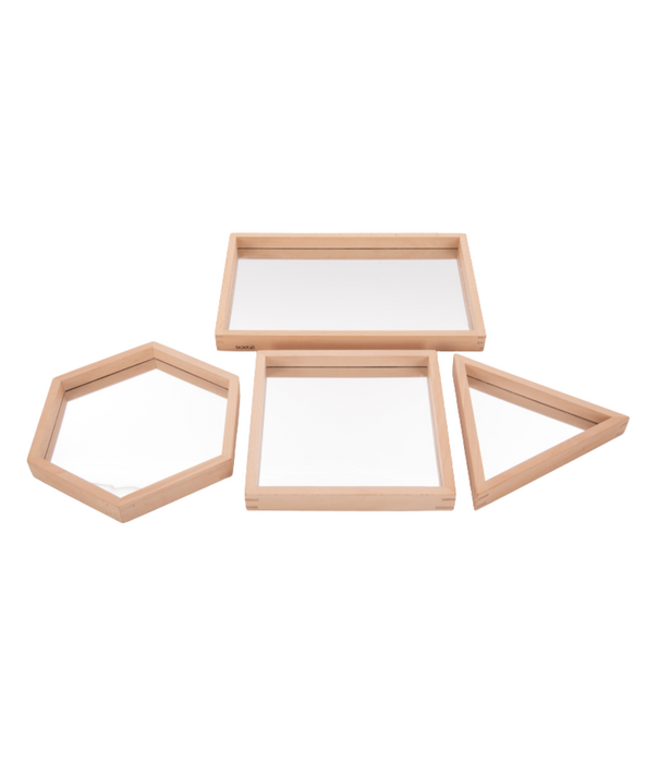 TickiT Tickit - Houten Vormen Spiegeltray's (4-delig)