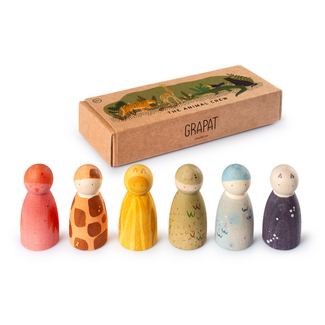 Grapat Houten Nins - Animals (6-delig)