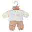 Miniland - Poppen Kledingset - Witte Polo & Bruine Broek (pop 38 cm)