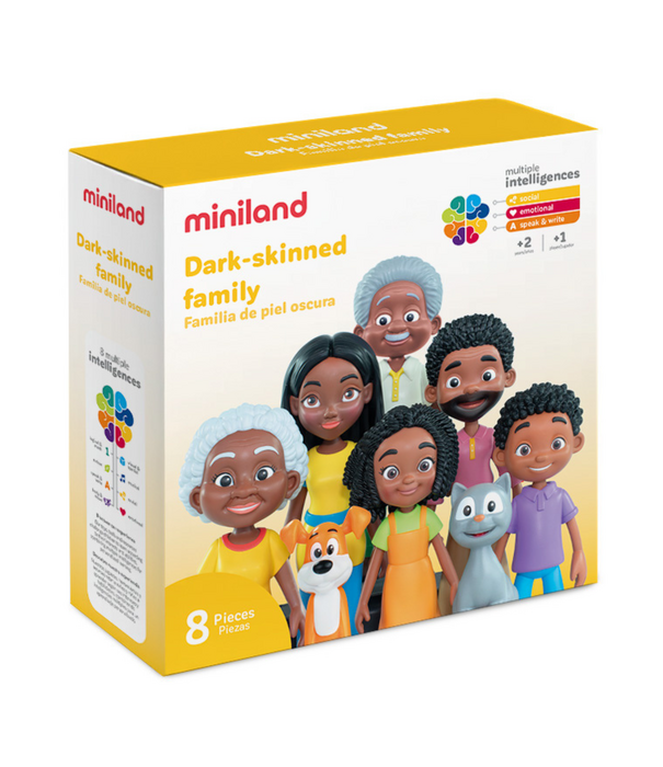 Miniland Miniland - Poppetjes Set Donkere Huidskleur (8-delig)