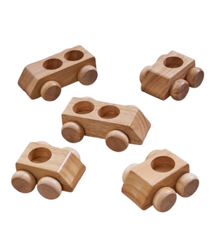 Houten Kleine Auto's (5-delig)