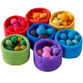Cosy - Regenboog Vilten Sorteer Kommen & Ballen