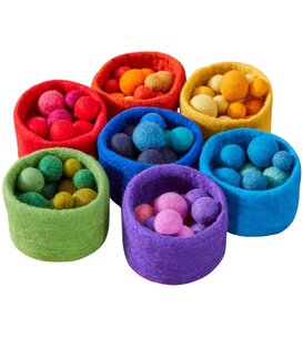 Regenboog Vilten Sorteer Kommen & Ballen