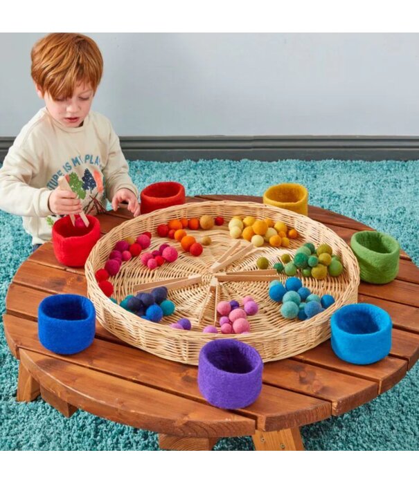 Cosy Cosy - Regenboog Vilten Sorteer Kommen & Ballen