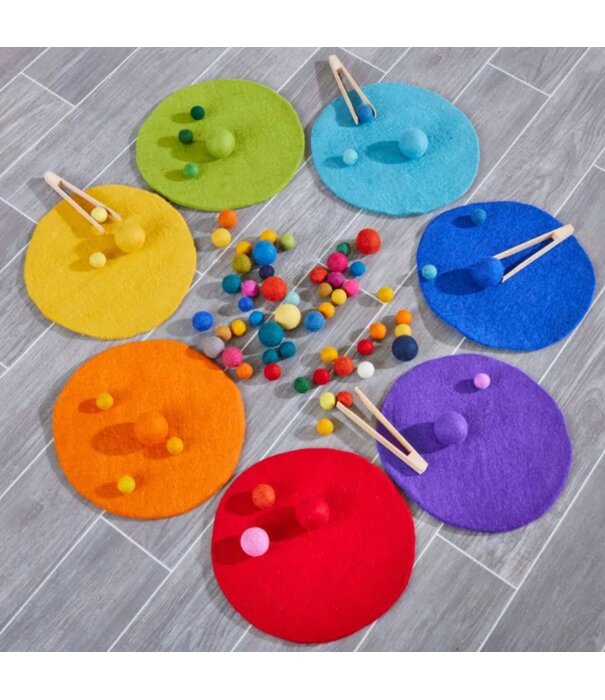 Cosy Cosy - Vilten Regenboog Matten (7-delig)