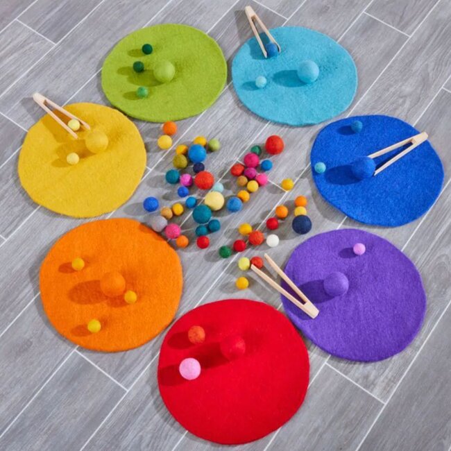 Cosy - Vilten Regenboog Matten (7-delig)
