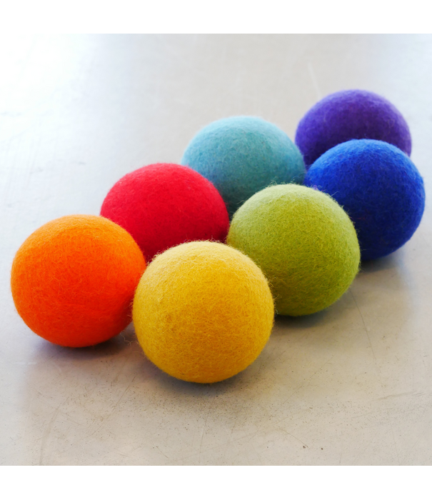 Cosy Cosy - Vilten Ballen Regenboog (7-delig)