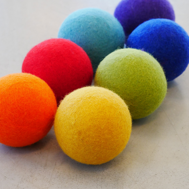 Cosy - Vilten Ballen Regenboog (7-delig)