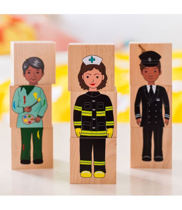 The Freckled Frog The Freckled Frog - Beroepen Stapelblokken (12-delig)