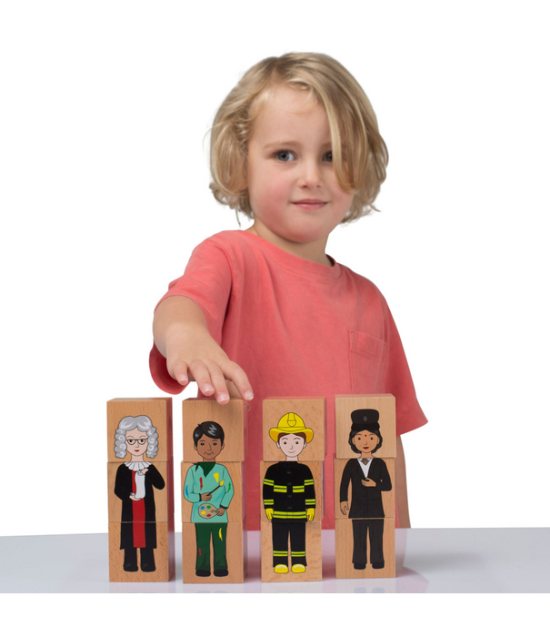 The Freckled Frog The Freckled Frog - Beroepen Stapelblokken (12-delig)