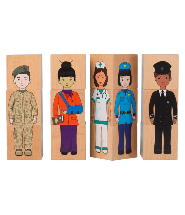 The Freckled Frog The Freckled Frog - Beroepen Stapelblokken (12-delig)