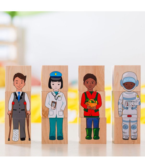 The Freckled Frog The Freckled Frog - Beroepen Stapelblokken (12-delig)