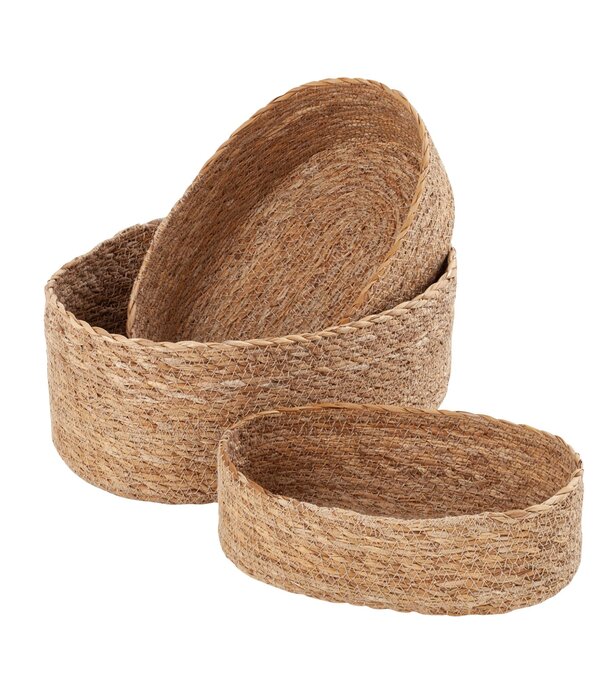 Dixie Dixie - Seagrass - Gevlochten Manden Set Ovaal (3-delig)