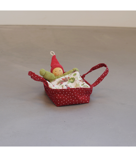 Kabouter in Mandje - Rood